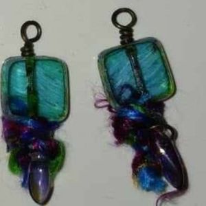 Handmade Sea Glass Jewelry Components with Silk Sari Threads